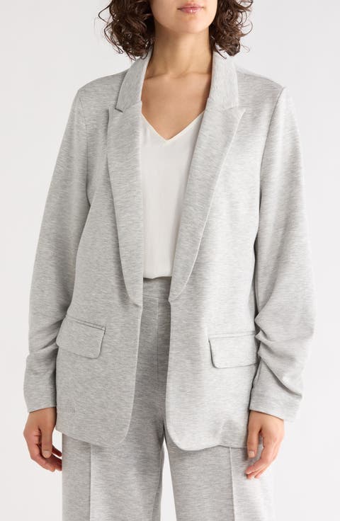 Scrunch Sleeve Scuba Knit Blazer