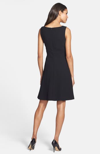 tahari fit and flare dresses T Tahari Women's Embroidered Tie-Waist Midi Dress - Denim Multi