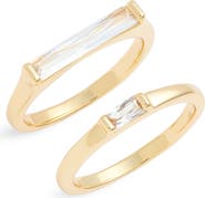 Nordstrom Set of 2 Cubic Zirconia Baguette Rings