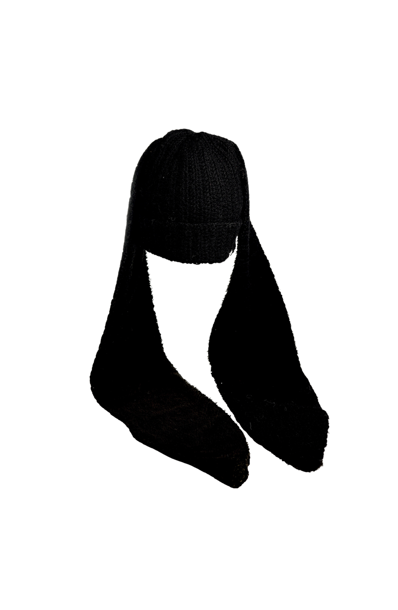 Nirvanna Designs Oversized Ear Beanie, Alternate, color, Black