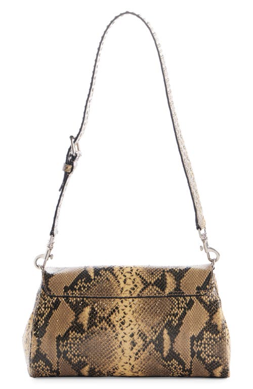 Shop Dries Van Noten Python Print Leather Shoulder Bag