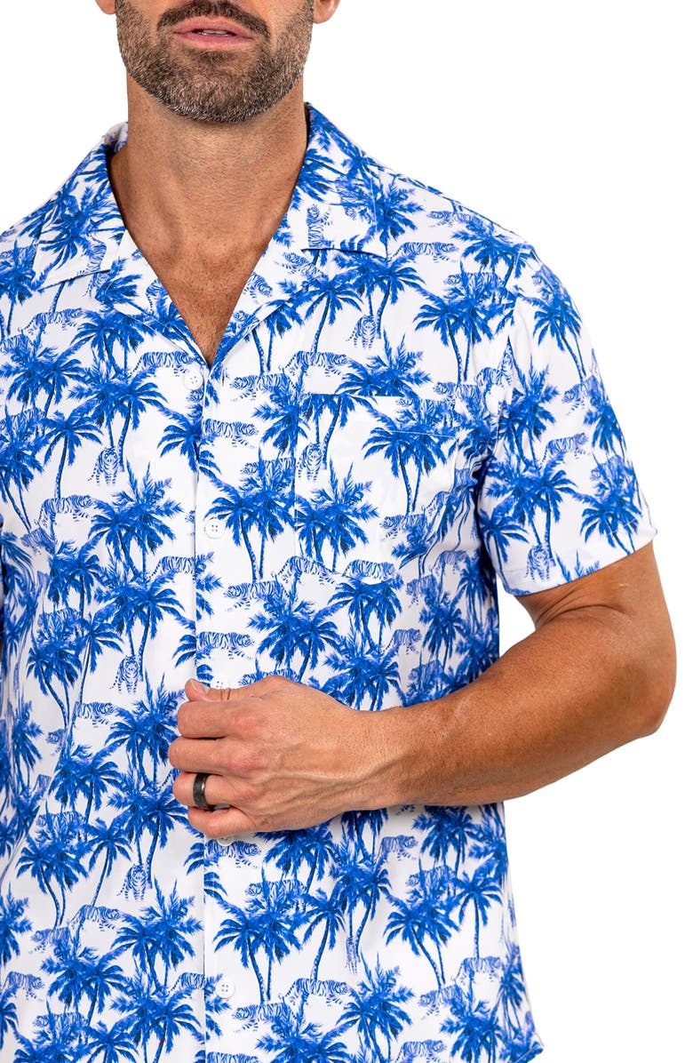 Maceoo Marthy Blue Camp Shirt, Alternate, color, 