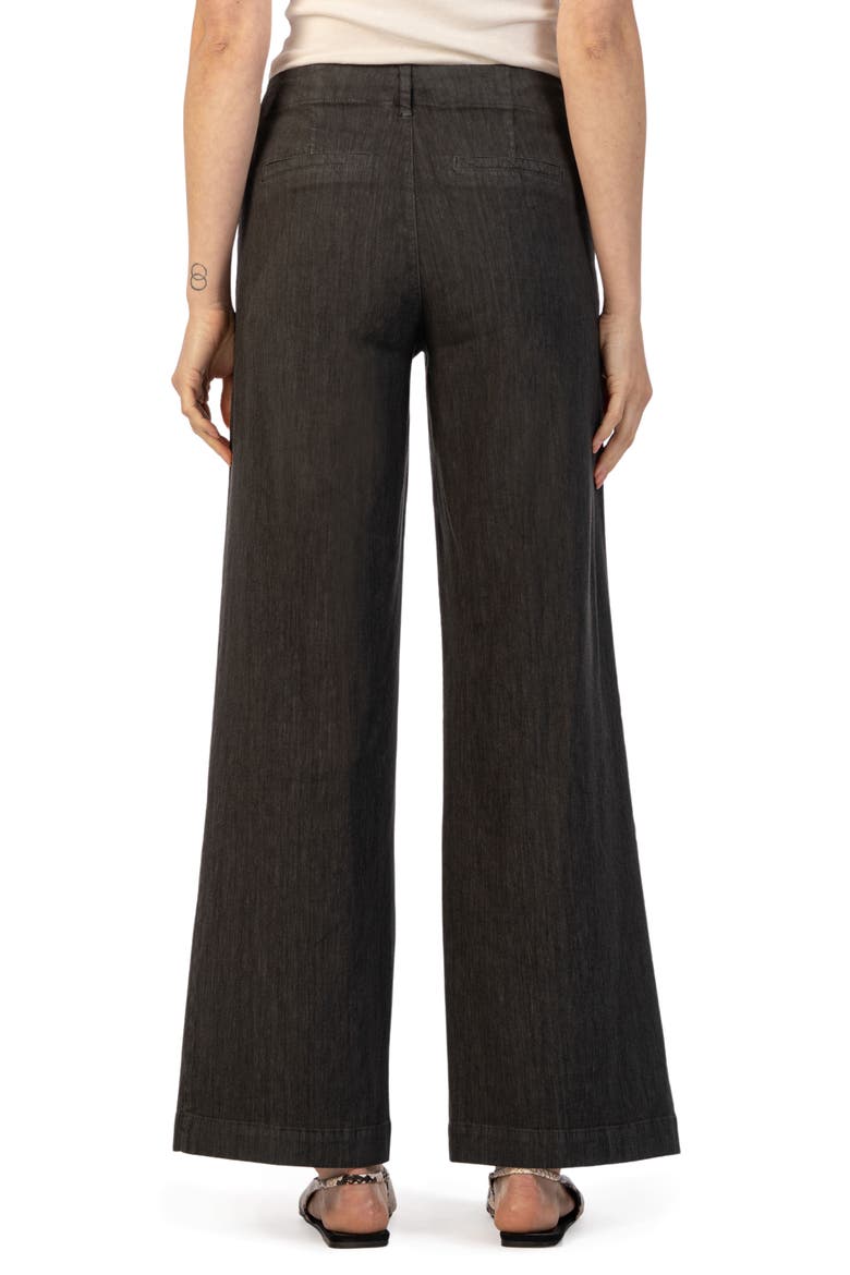 Meg High Waist Wide Leg Linen Blend Pants, Alternate, color, CHARCOAL