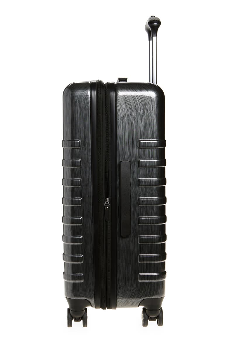 Rollmaster™ Lite 2 24-Inch Expandable Medium Checked Hardside Spinner Luggage, Alternate, color, BLACK