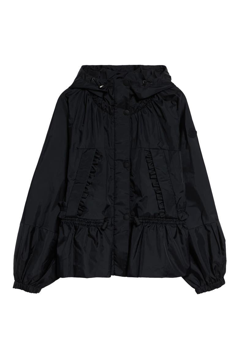 Imaginaire Short Nylon Canvas Parka, Main, color, BLACK