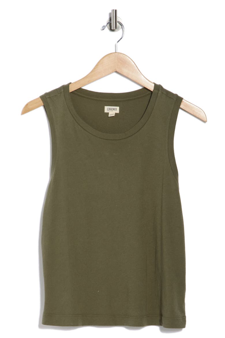 Mikaela Organic Cotton Tank, Alternate, color, IVY GREEN