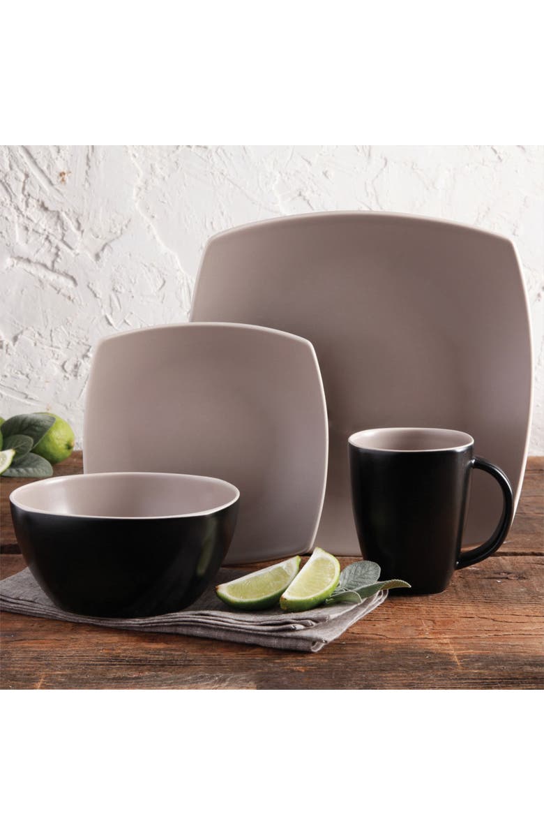 Gibson Home Matte 16-Piece Dinnerware Set, Taupe, Alternate, color, Beige