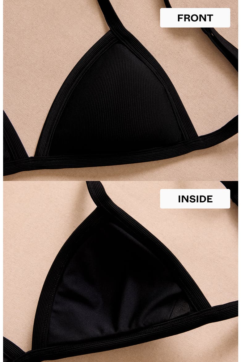 Triangle Bikini Top, Alternate, color, Black
