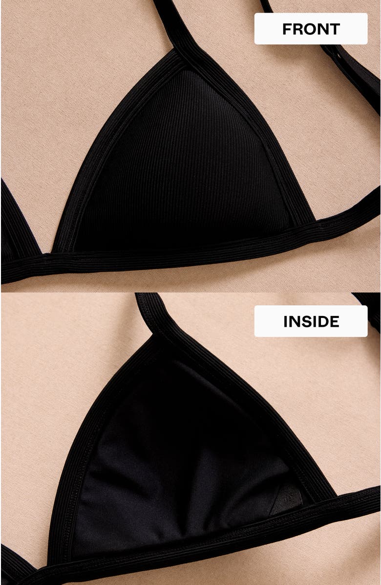 Pepper Triangle Bikini Top, Alternate, color, Black