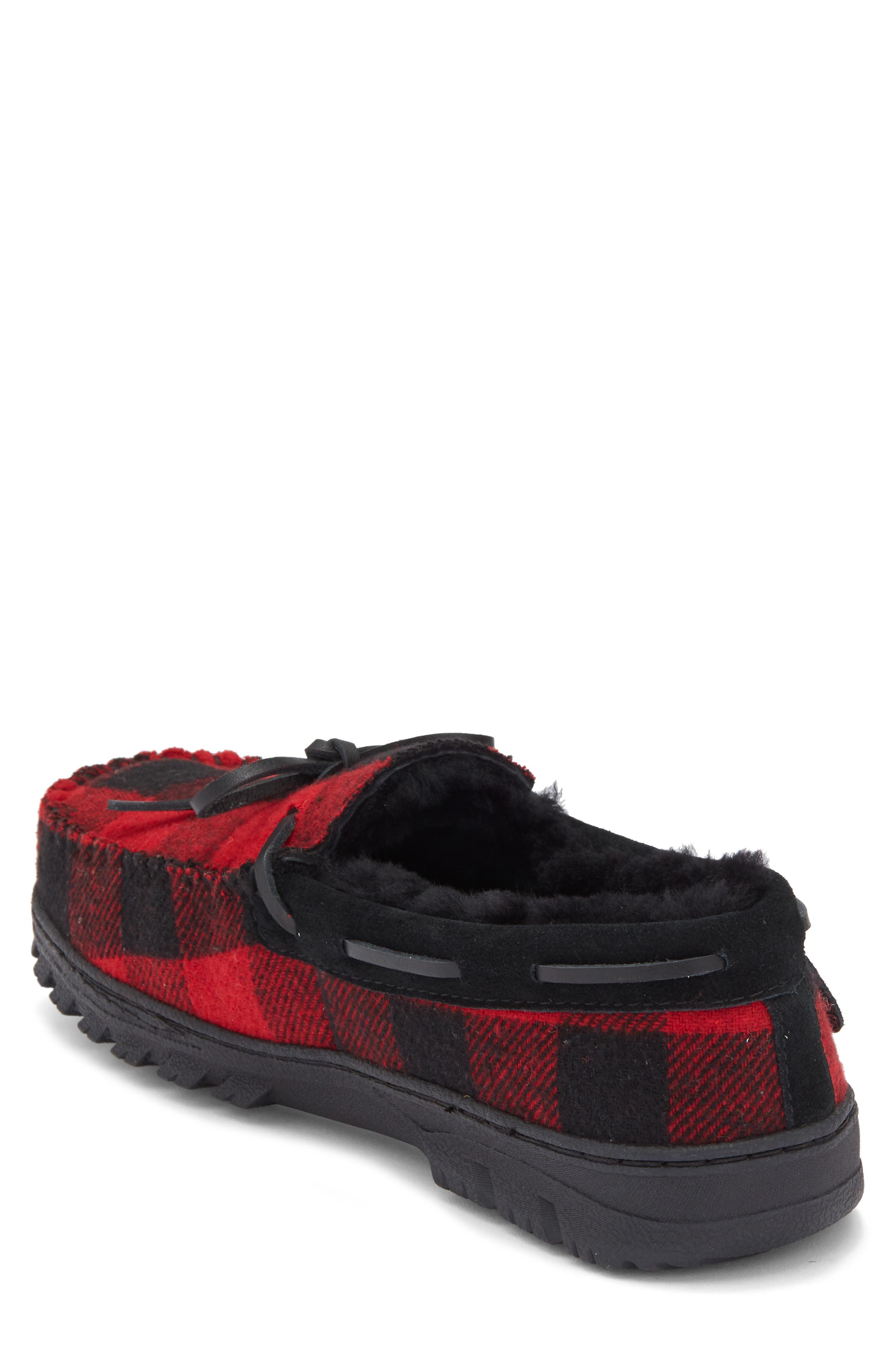 EZ Feet Fleece Lined Slipper, Alternate, color, Red/ Black Buffalo Check