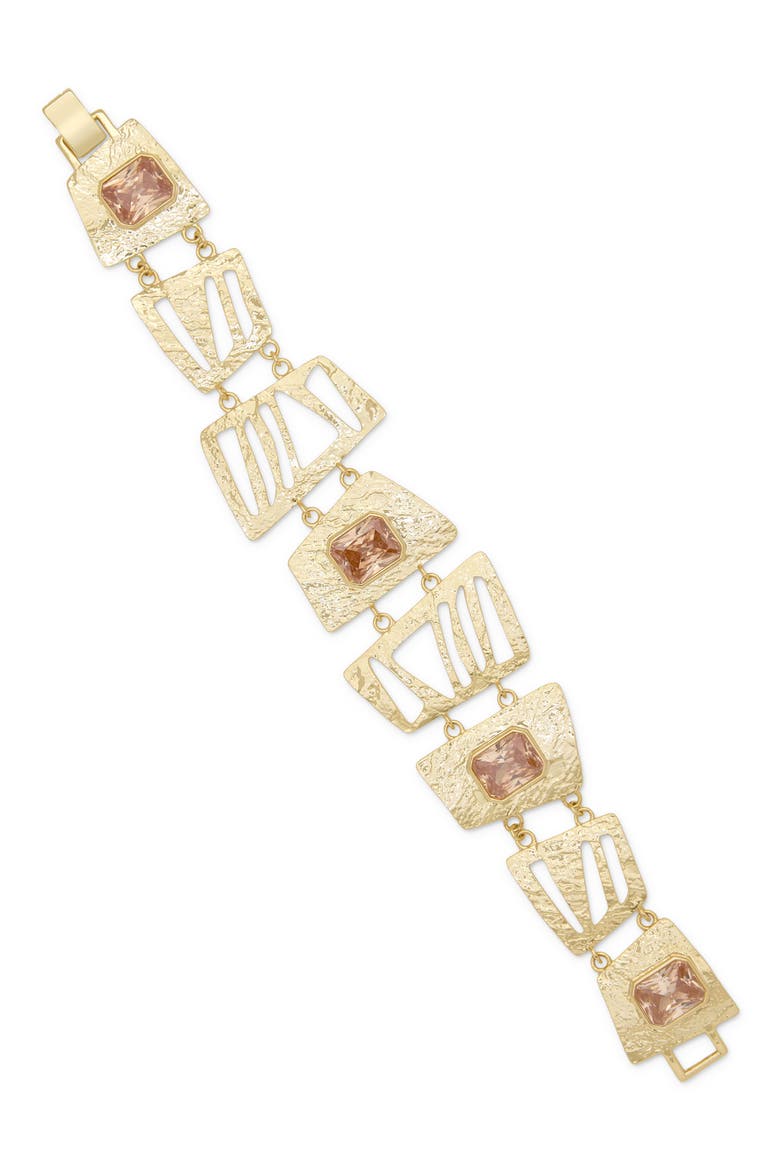 Elina Cubic Zirconia Link Bracelet, Alternate, color, GOLD
