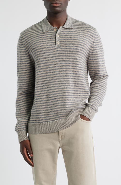 Alex Crane Anchor Merino Wool Polo Sweater In Gray