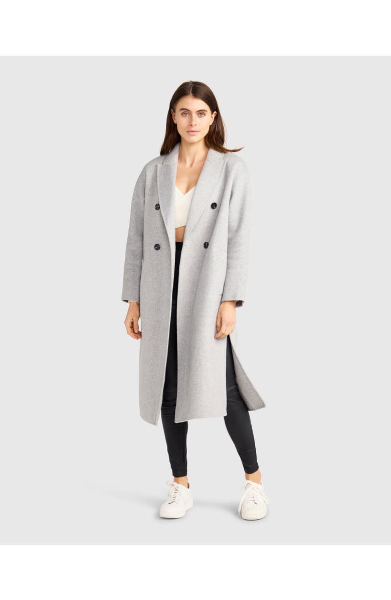 Belle & Bloom Guestlist Oversized Double Breasted Coat, Alternate, color, Grey Marle
