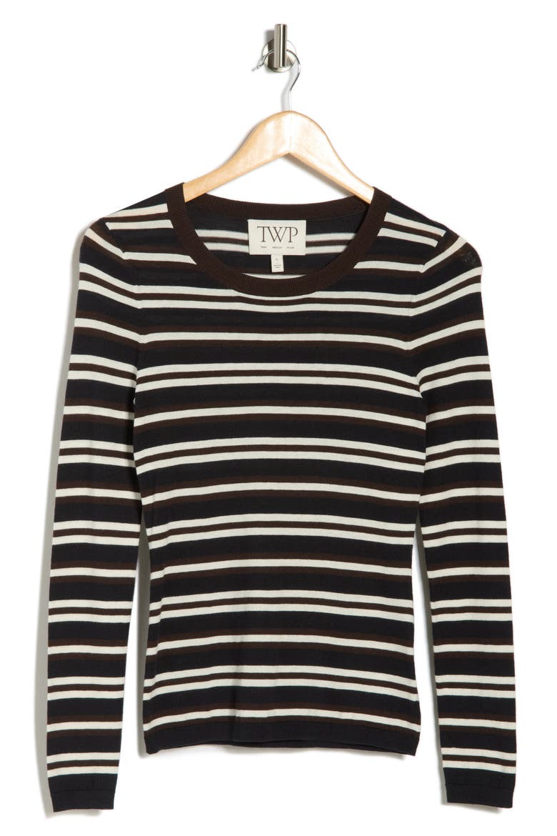 Striped Second Skin Top, Alternate, color, MIDNIGHT/IVORY/DARK CHOCO