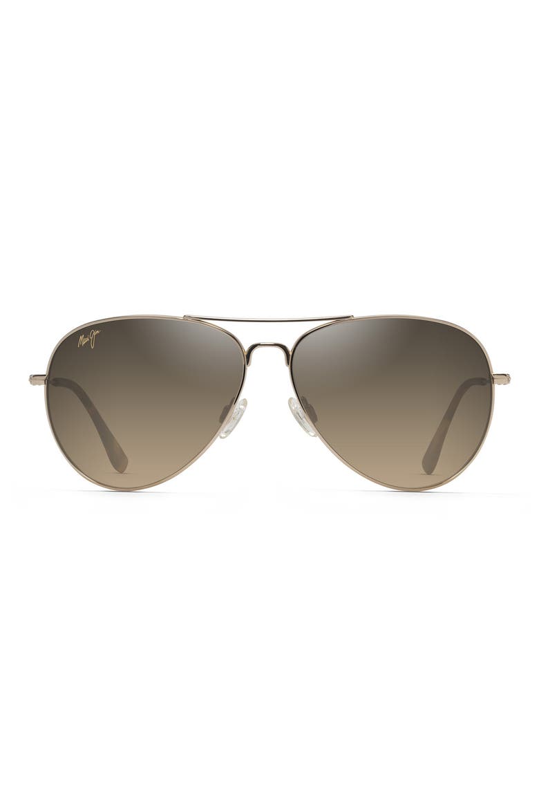 Mavericks 61mm Polarized Oversize Aviator Sunglasses, Main, color, GOLD/ BRONZE