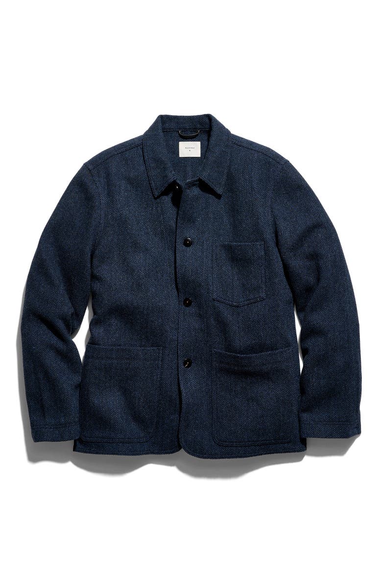 Wool Herringbone Chore Coat, Alternate, color, NAVY