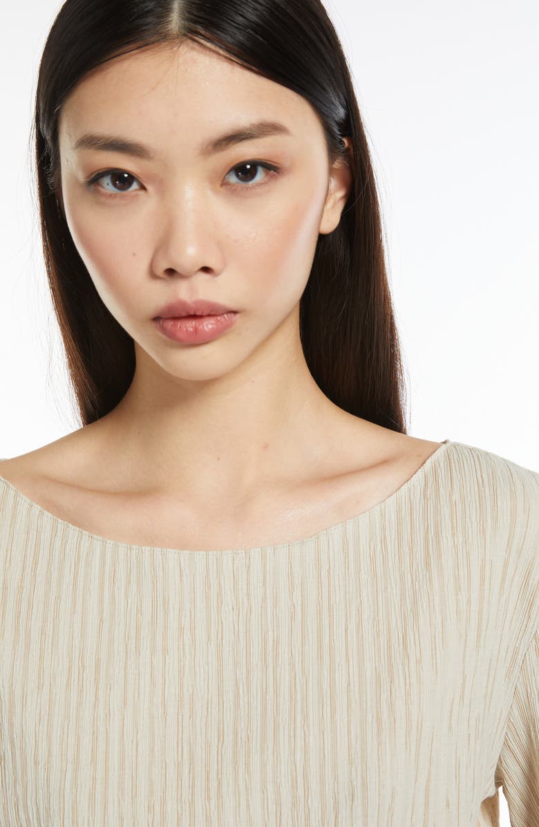 MM by Max Mara Caraibi Textured Cotton Blend Top, Alternate, color, Sand