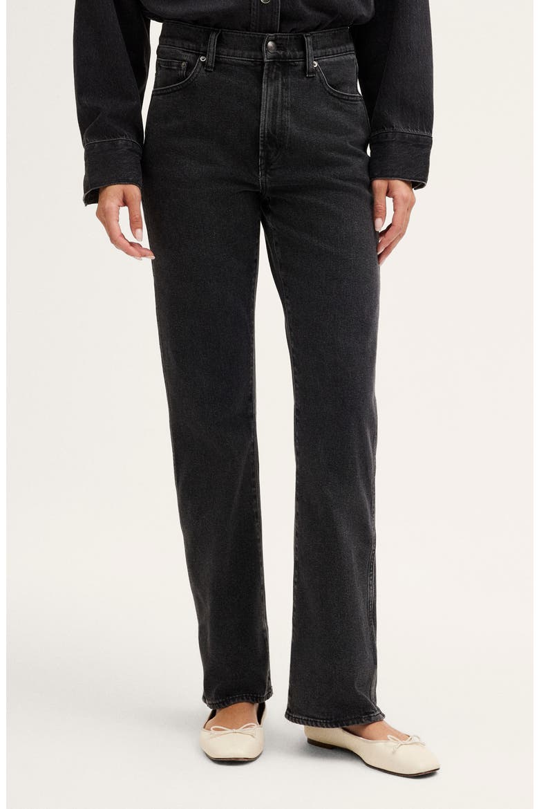 Relaxed Bootcut Jeans, Main, color, WASHED BLACK