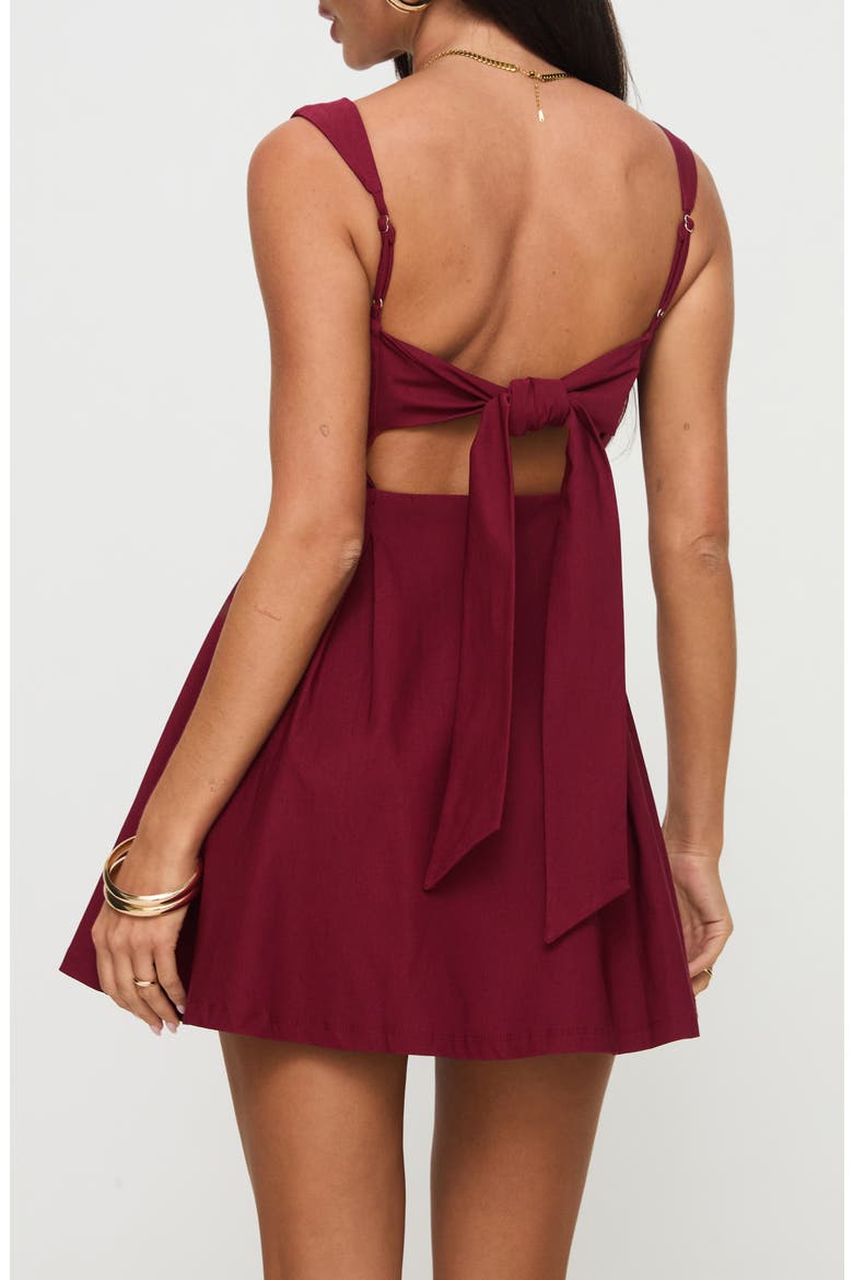 Xanthus Tie Back Minidress, Alternate, color, RED