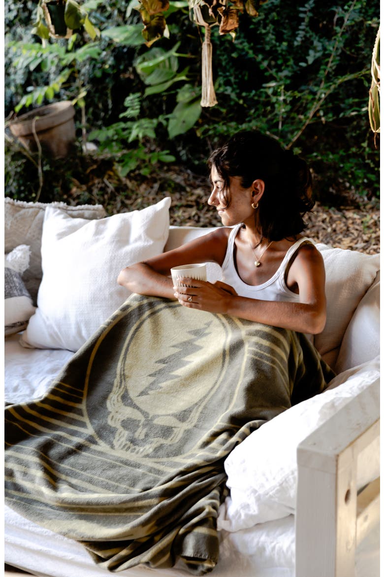 Jammer Fleece Blanket, Alternate, color, MOSS