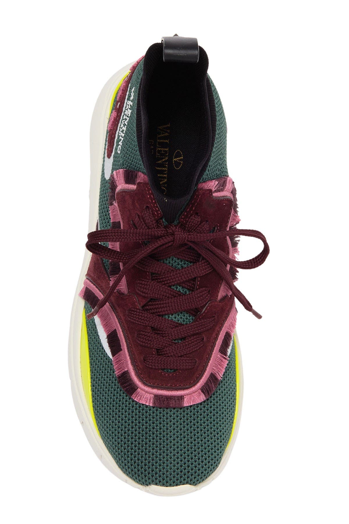 Valentino Garavani Fringe Sock Stretch Sneaker, Alternate, color, 