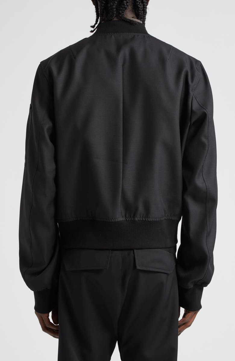 JKEEFER Breakdown Wool & Silk Bomber Jacket, Alternate, color, Black