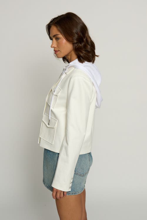Central Park West Ponte Suiting Blazer In White