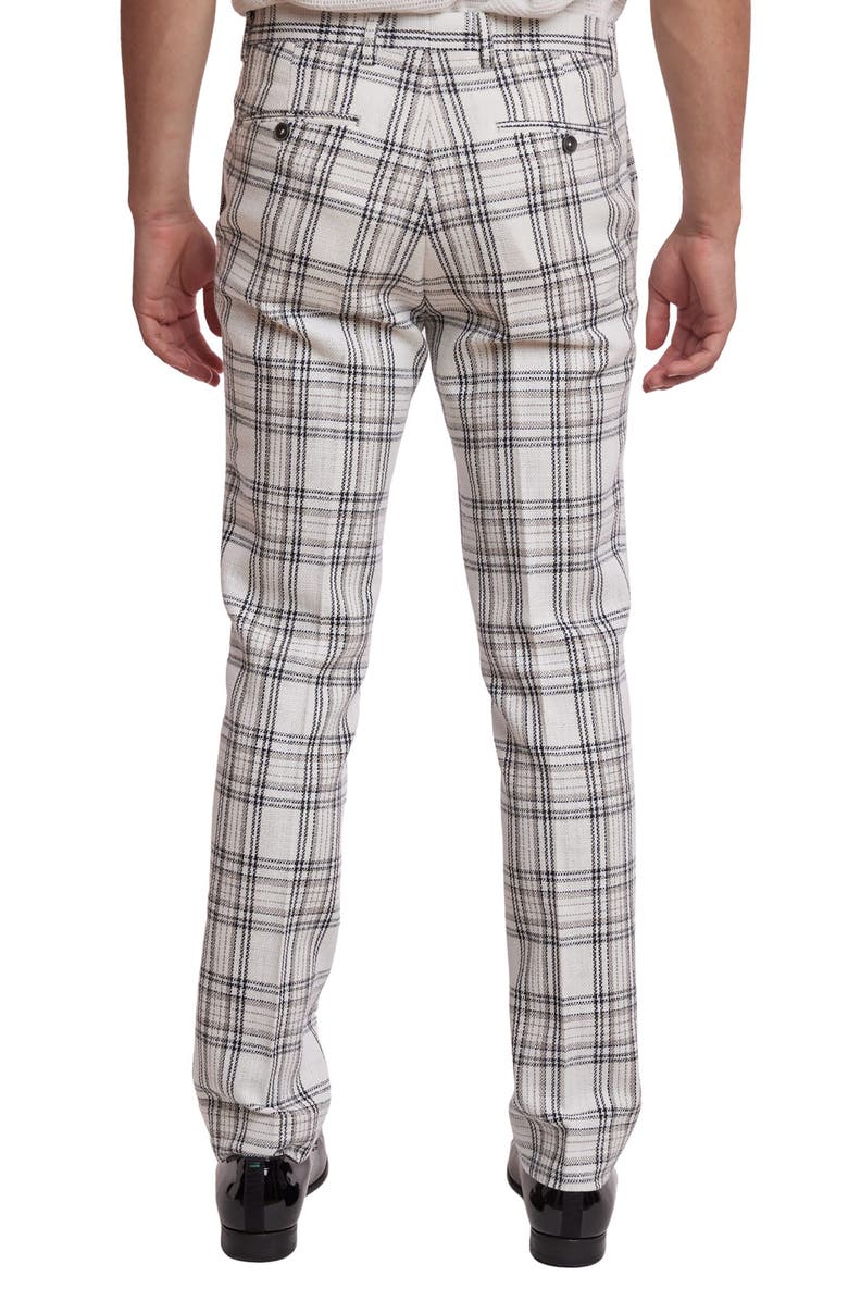 PAISLEY & GRAY Downing Slim Flat Front Plaid Cotton Blend Dress Pants, Alternate, color,