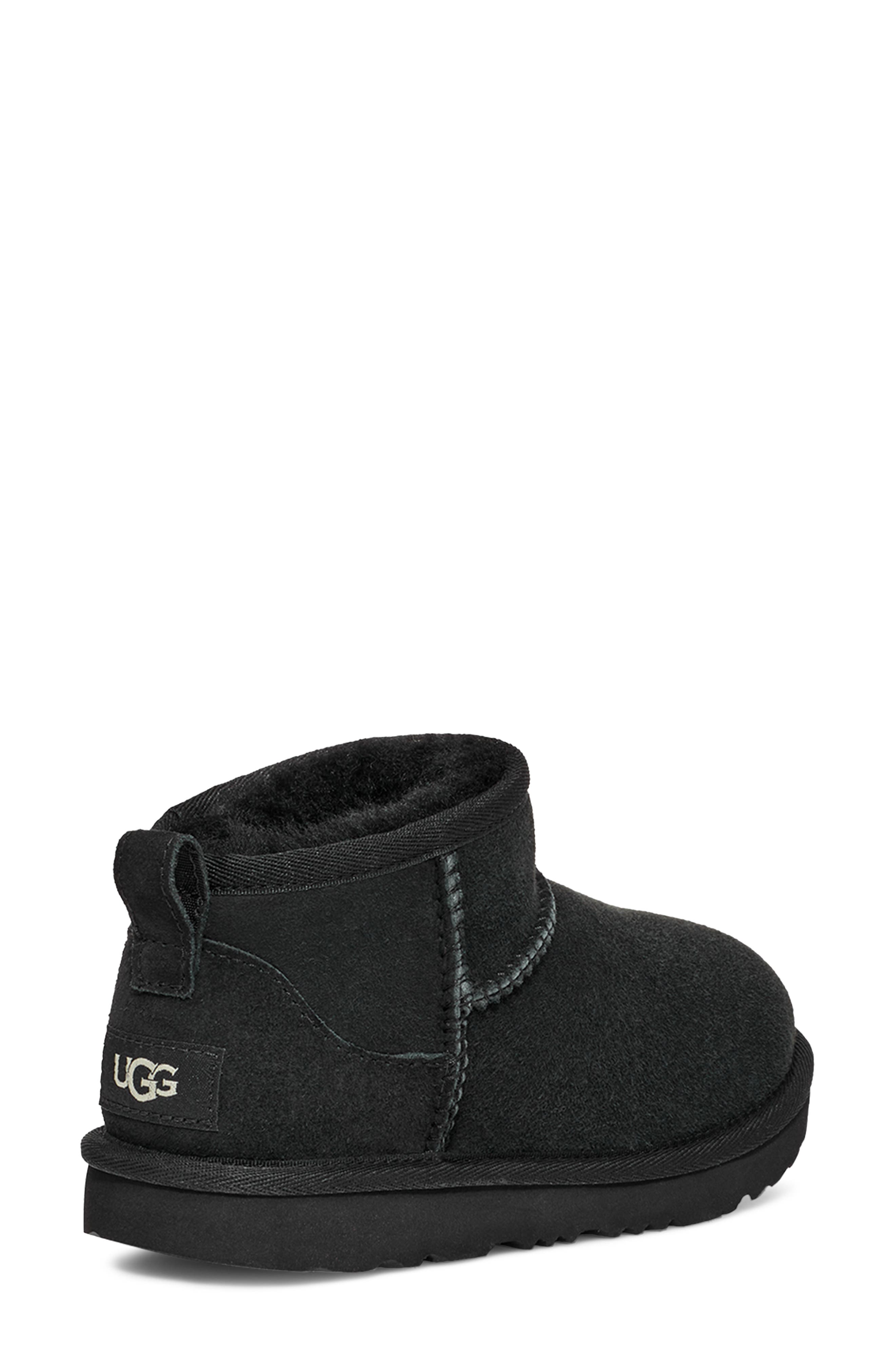 UGG<sup>®</sup> Kids' Classic Ultra Water Resistant Genuine Shearling Mini Boot, Alternate, color, Black