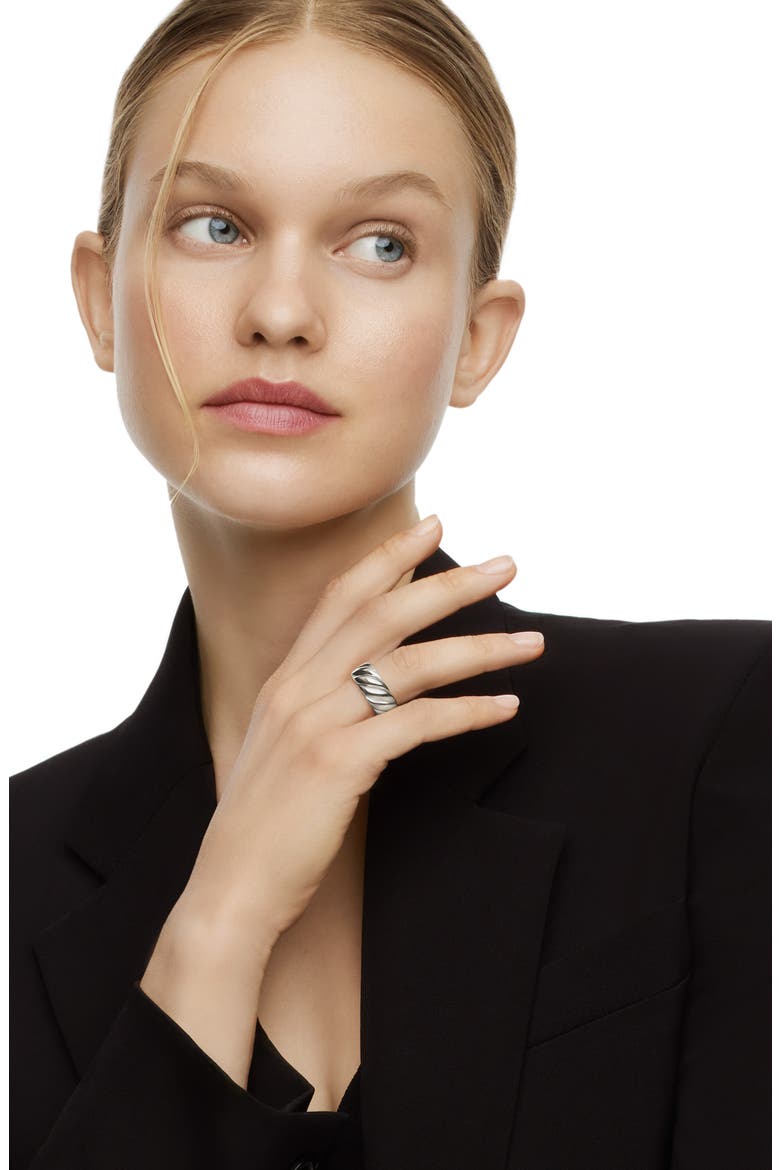 Sculpted Cable Band Ring in Sterling Silver, Alternate, color, STERLING SILVER