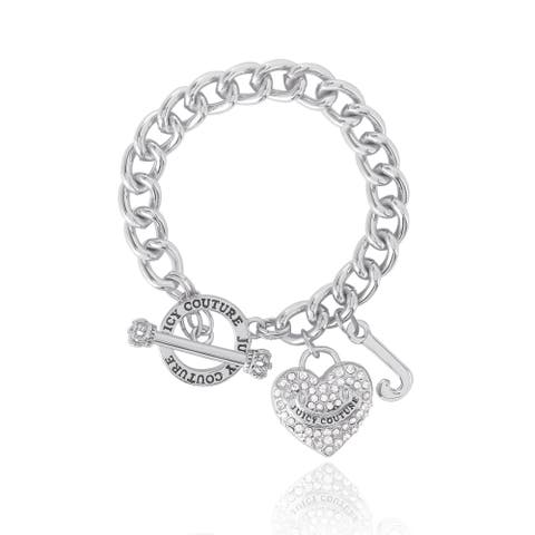 Toggle Bracelet with Crystal Heart Charm