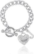 Juicy Couture Toggle Bracelet with Crystal Heart Charm