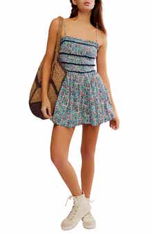 Free People Bali Checked Out Floral Romper