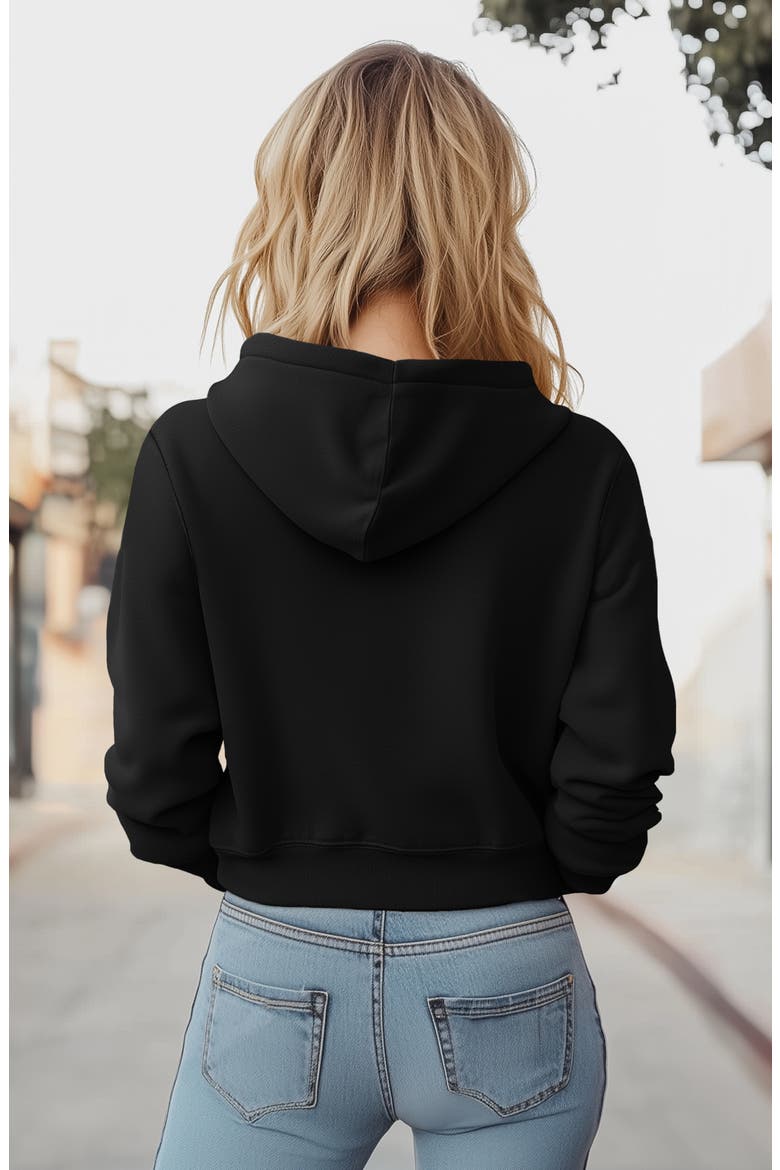 Heartly Ghost Fleece Zip Hoodie, Alternate, color, Black