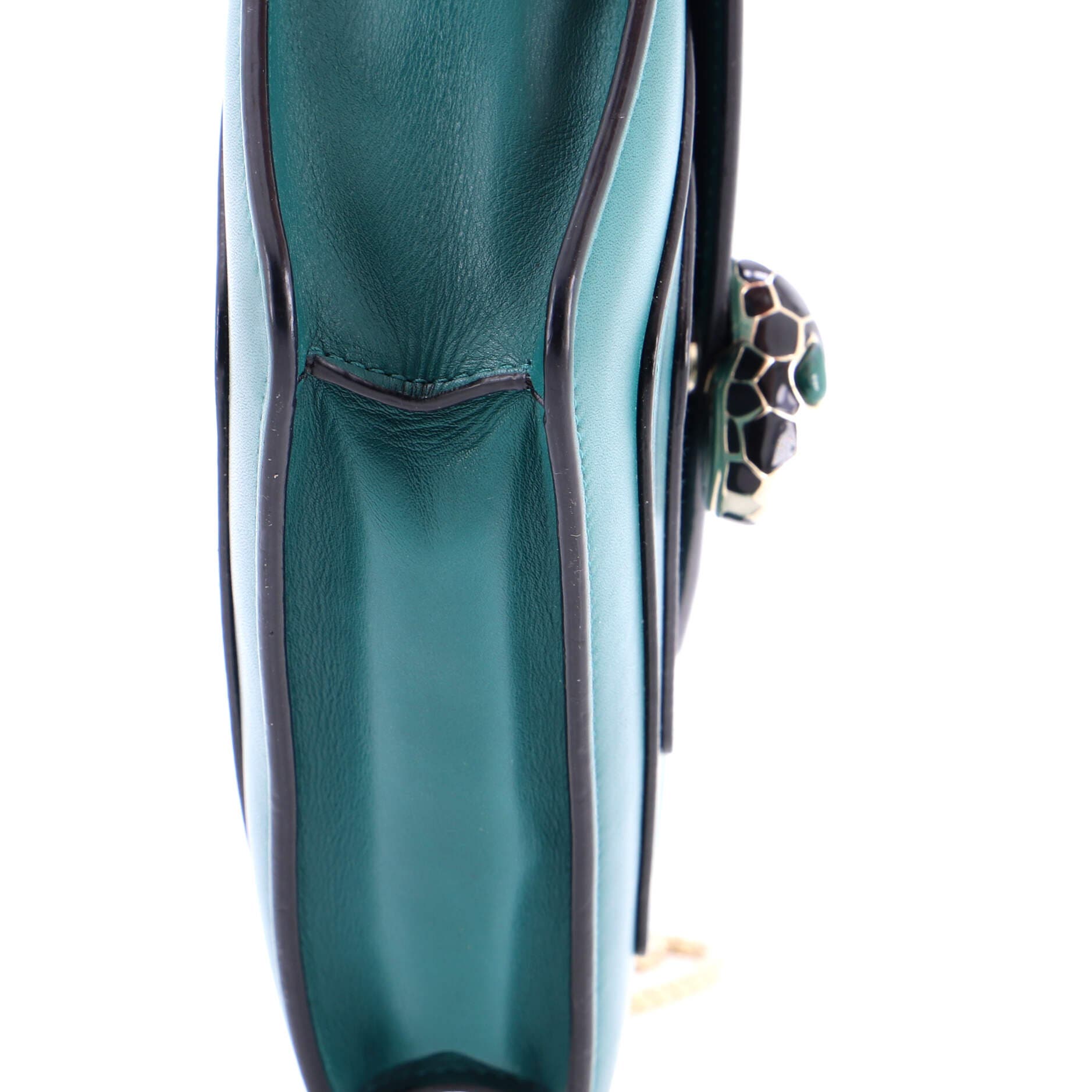 Serpenti Forever Square Shoulder Bag Leather Small, Alternate, color, Green