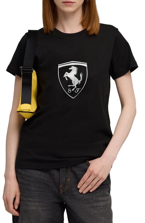 Puma X Ferrari Sportswear Cotton Graphic T-shirt In Black