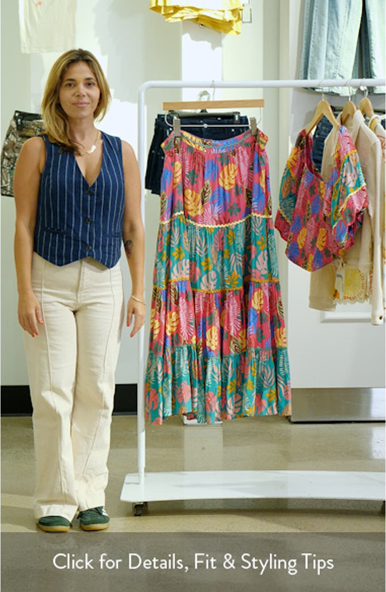 Wave Trim Tiered Maxi Skirt, sales video thumbnail