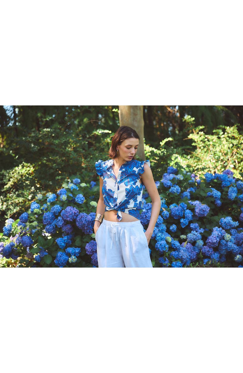 Ro's Garden Cc Frida Crispy Cotton Shirt, Alternate, color, Blue Eenika