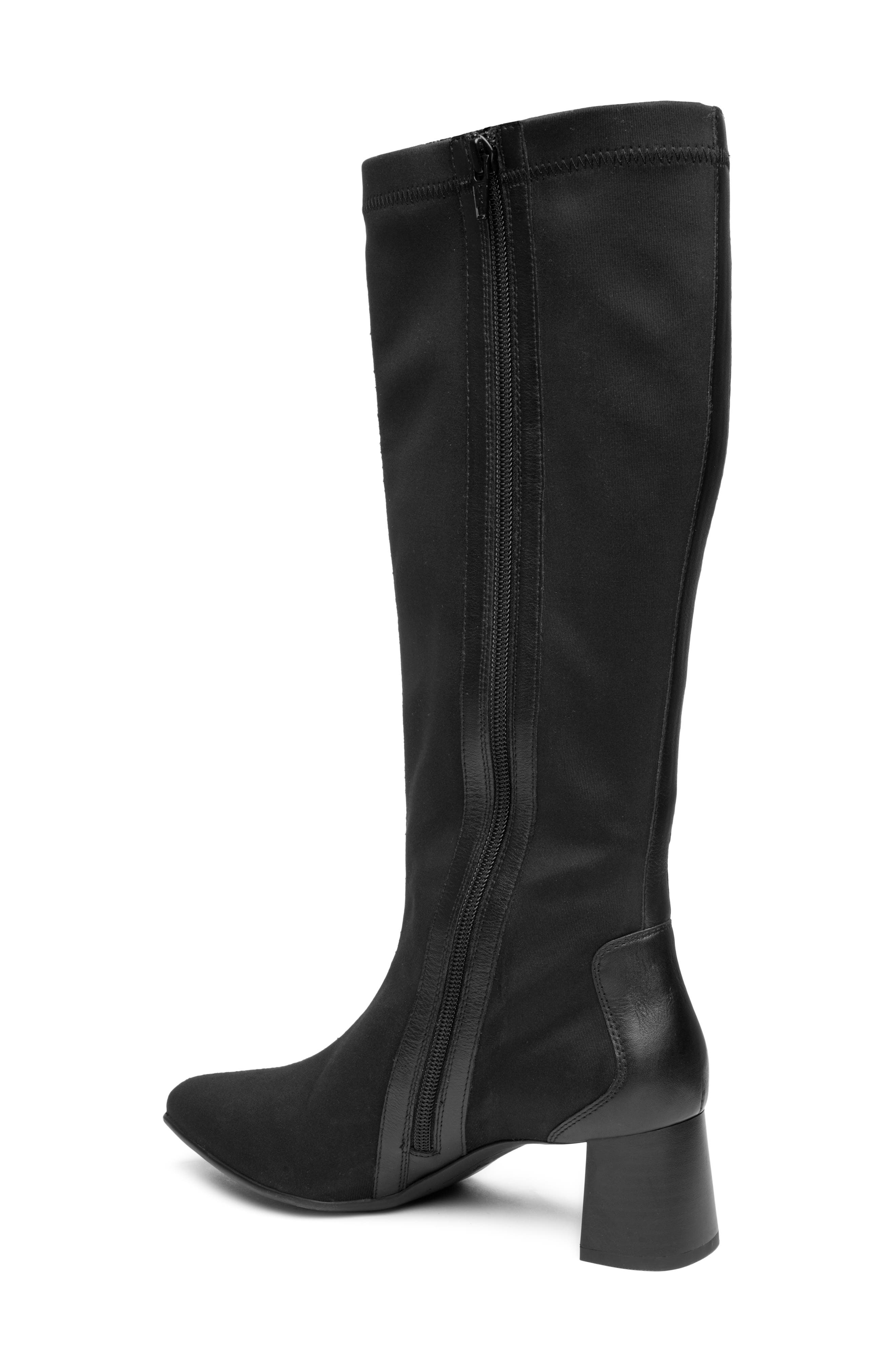 Alyssum Pointed Toe Knee High Boot, Alternate, color, BLACK