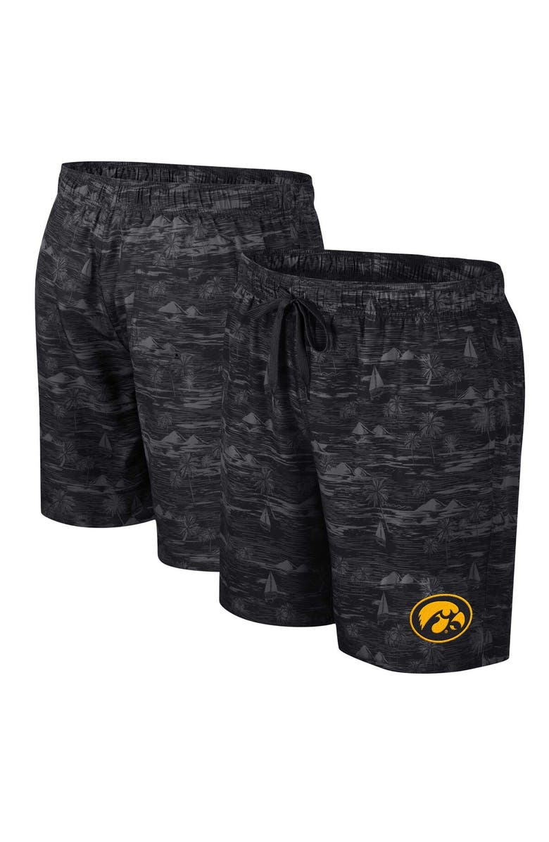 COLOSSEUM Men's Colosseum Black Iowa Hawkeyes Ozark Swim Shorts, Main, color, 