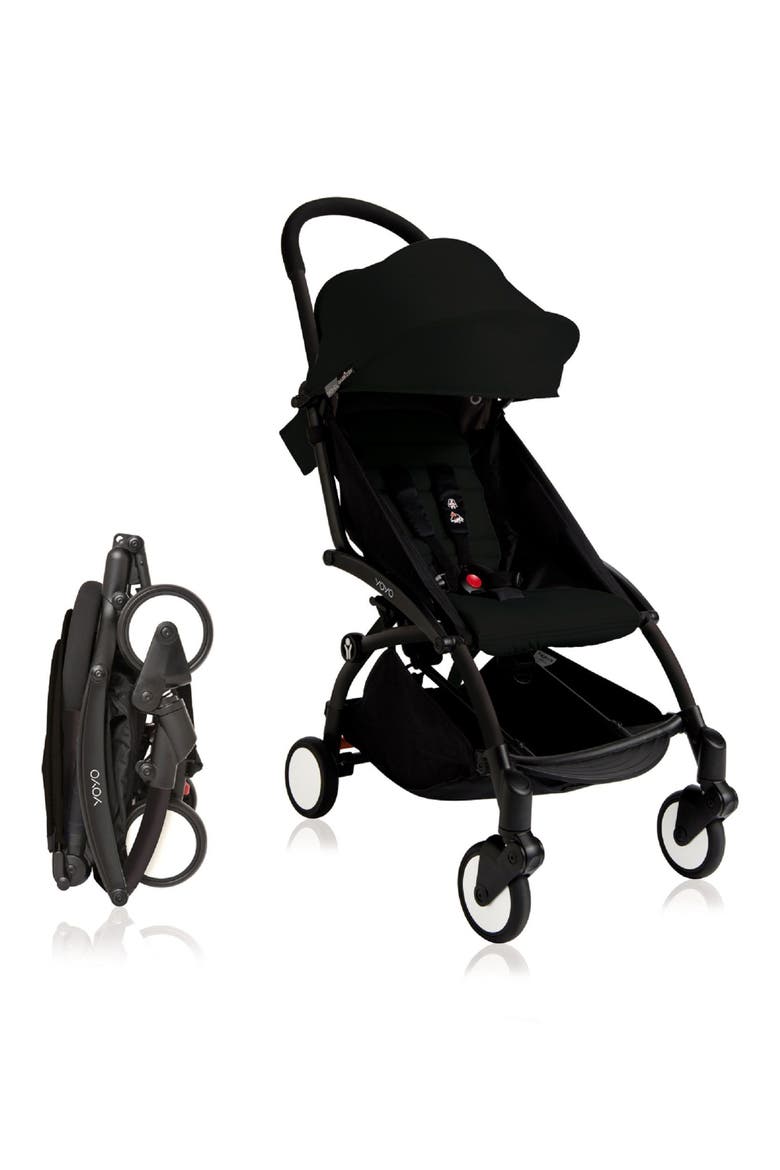 BABYZEN YOYO+ Complete Stroller with Toddler/Little Kid Color Pack Fabric Set, Alternate, color, BLACK/ BLACK
