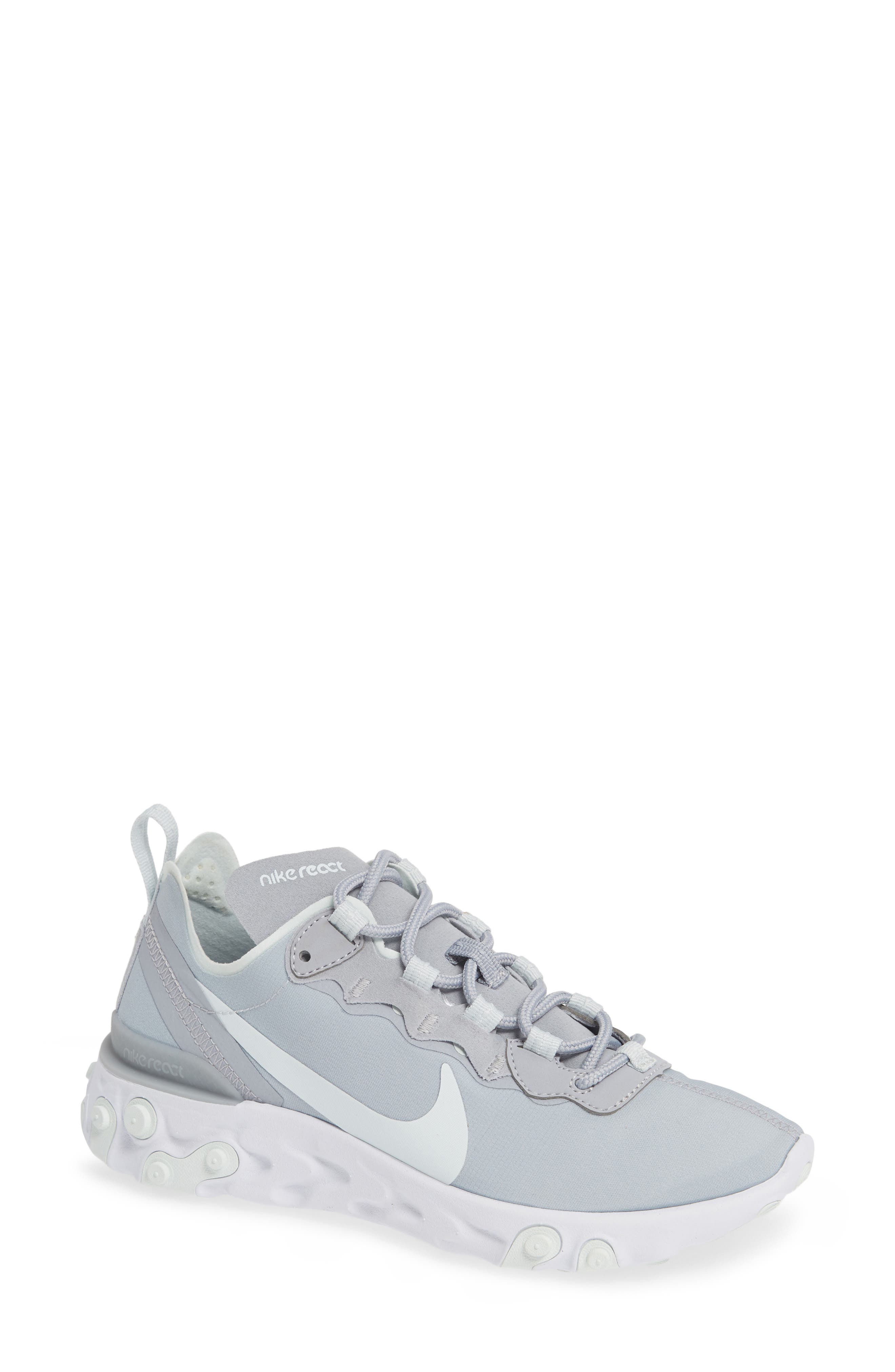 React Element 55 Sneaker, Main, color, WOLF GREY/ GHOST AQUA/ WHITE