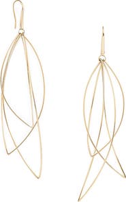 LANA 14K Gold Multicurved Marquise Earrings
