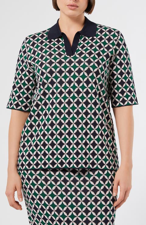 Cimone Jacquard Polo Sweater (Plus)