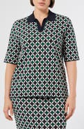 Marina Rinaldi Cimone Jacquard Polo Sweater
