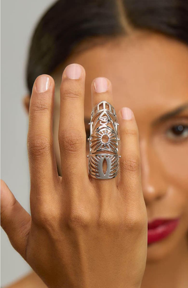 Lucy Quartermaine Egyptian Armour Ring, Alternate, color, Sterling Silver