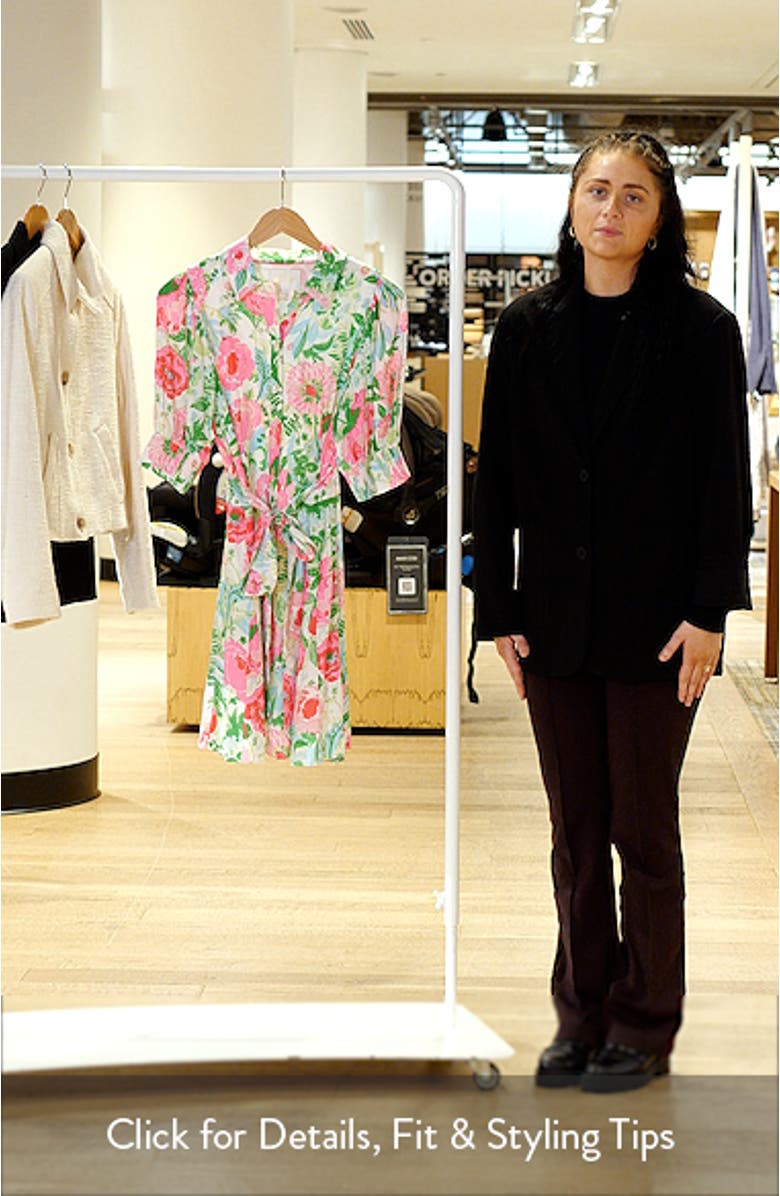 Larkyn Floral Elbow Sleeve Shirtdress, sales video thumbnail