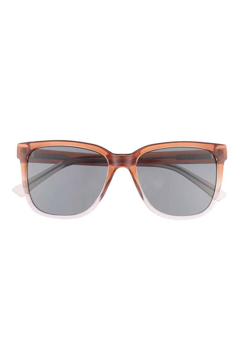 Wired 56mm Square Sunglasses, Main, color, TAN CLEAR/ SMOKE LENS