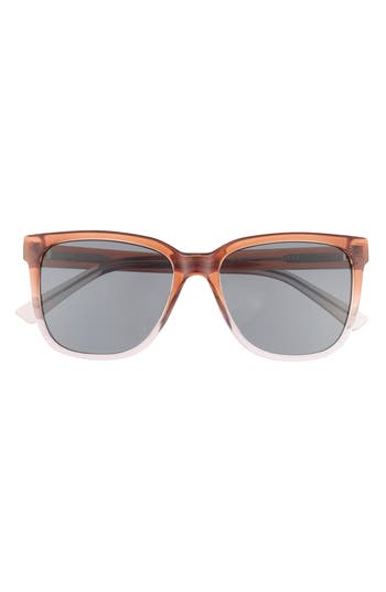 Quay Wired 56mm Square Sunglasses In Tan Clear/smoke Lens