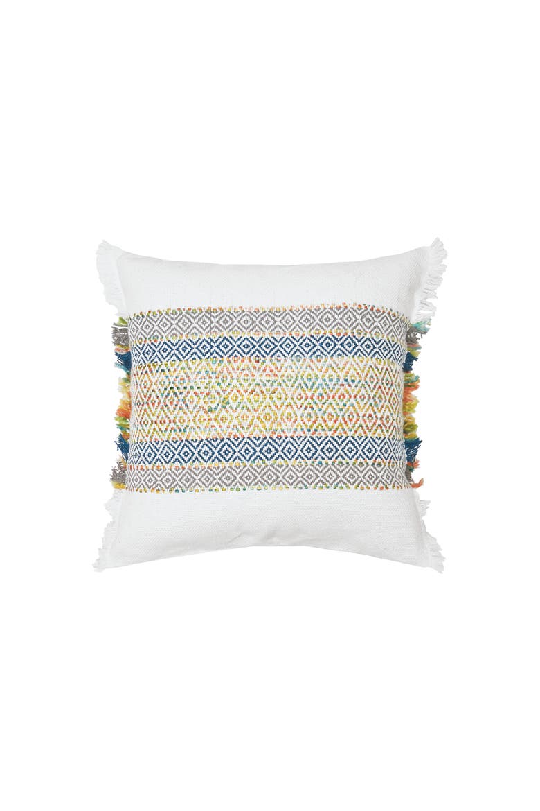 Ashley Rainbow Diamond Handwoven 100% Cotton Accent Throw Pillow  22" x 22", Main, color, Yellow